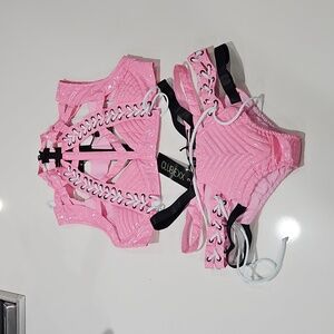 Pink Lace-Up Women's Top